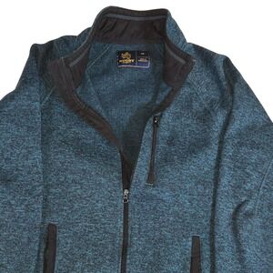 Rugby University Mens Fleece Jacket Full Zip‎ Teal Blue Size M